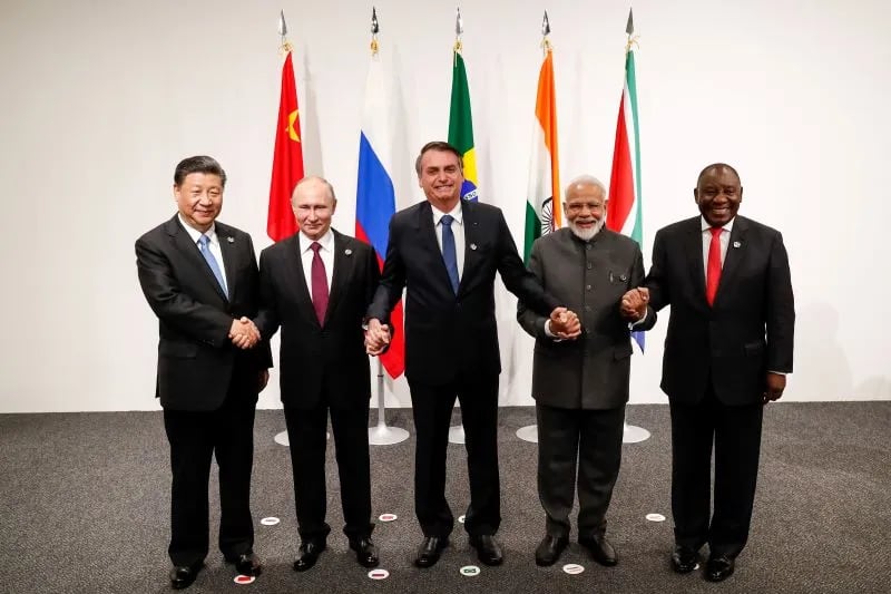 Staatsoberhäupte der BRICS-Staaten beim G20 Gipfel in Osaka