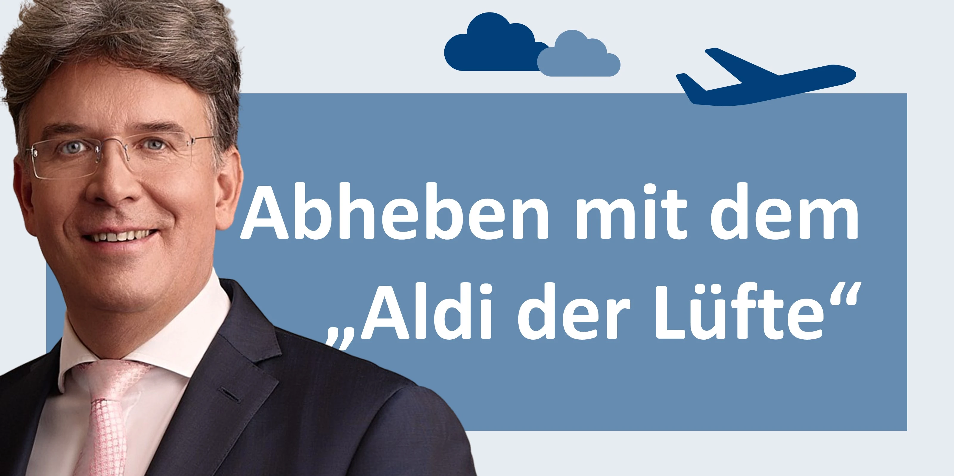 Frank Fischer vor einem Flugzeug zum 